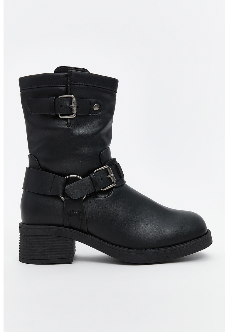 Ghete de piele ecologica cu toc masiv