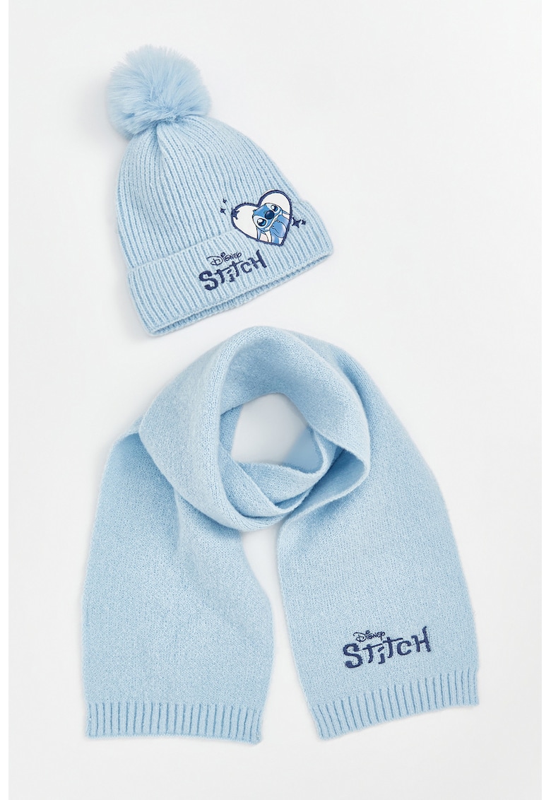 Set de caciula si manusi cu imprimeu Stitch