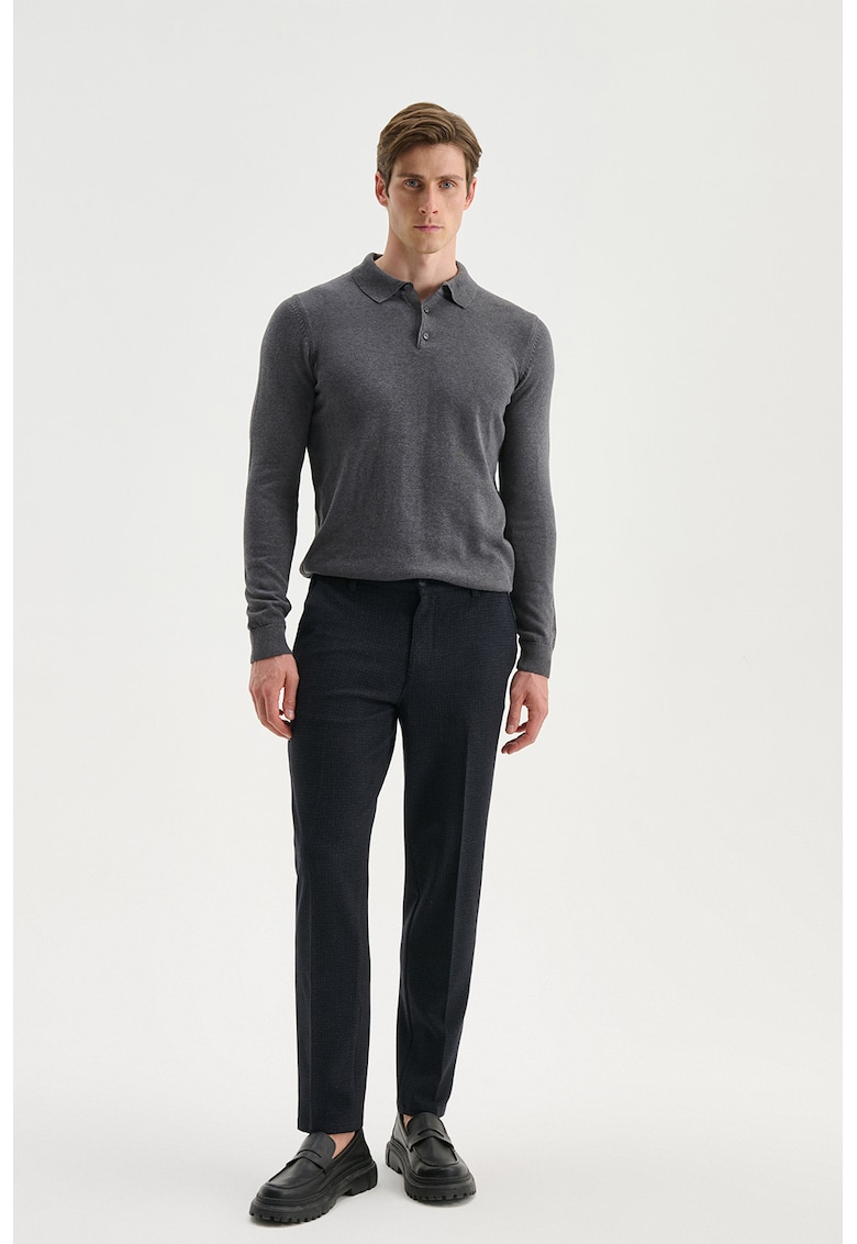 Pantaloni slim fit eleganti - Albastru inchis