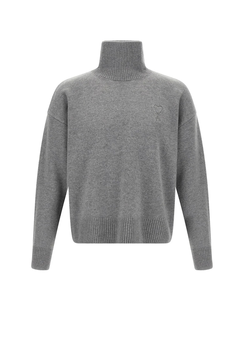 Puff logo Grey high neck sweater - Gri