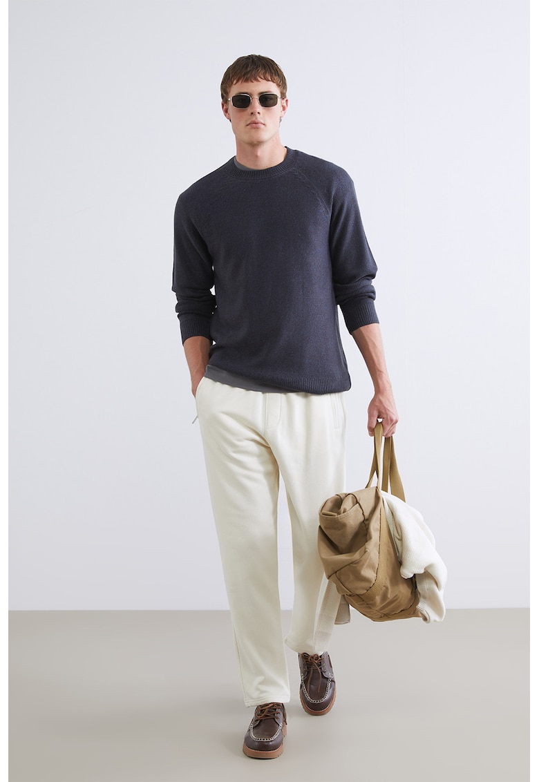 Pantaloni de trening cu talie ajustabila - Alb murdar