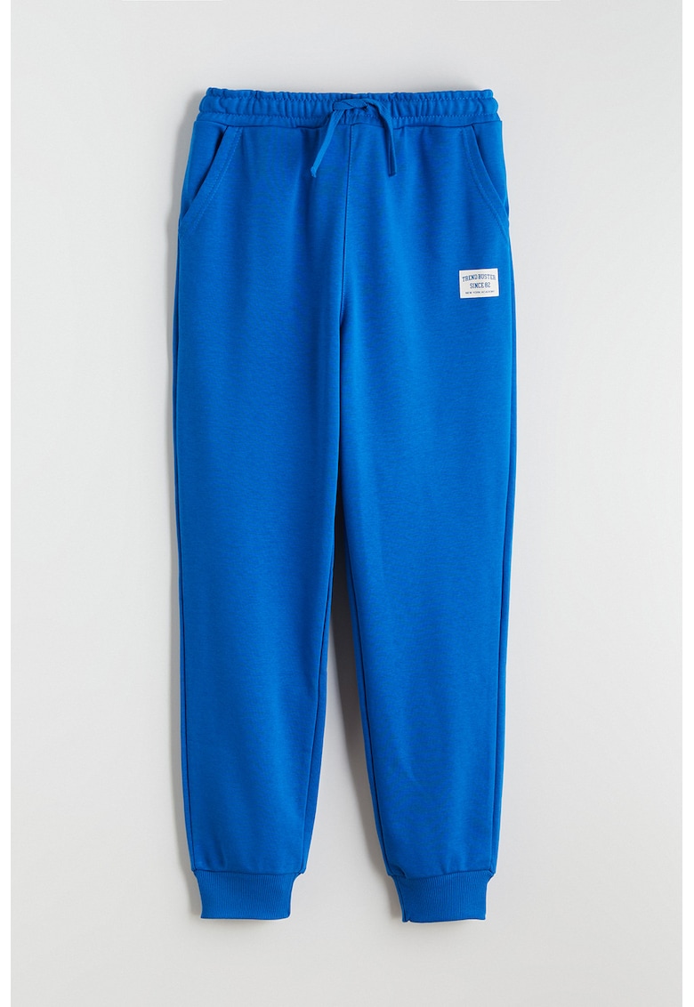 Pantaloni de trening din amestec de bumbac cu snur - Albastru royal