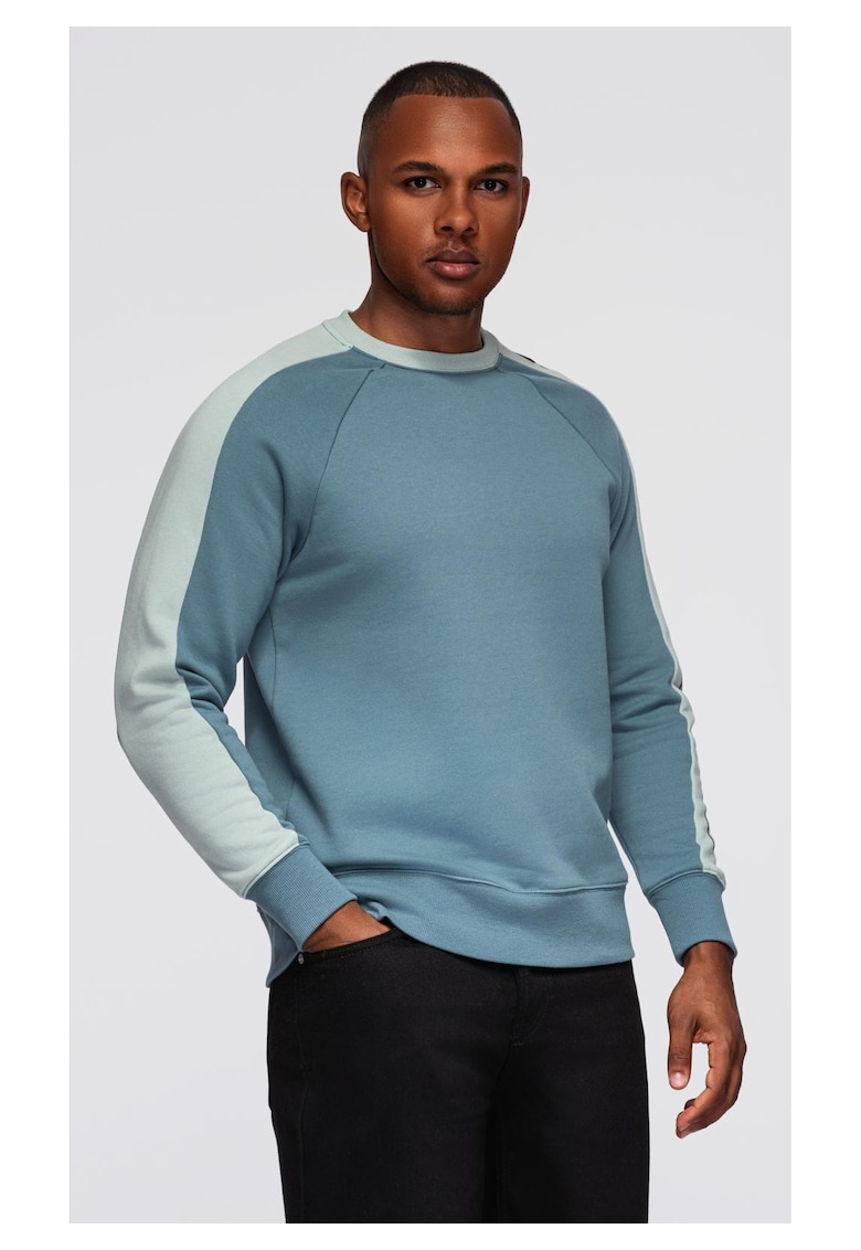 Bluza cu dungi contrastante si maneci raglan OM-SSNZ-0200