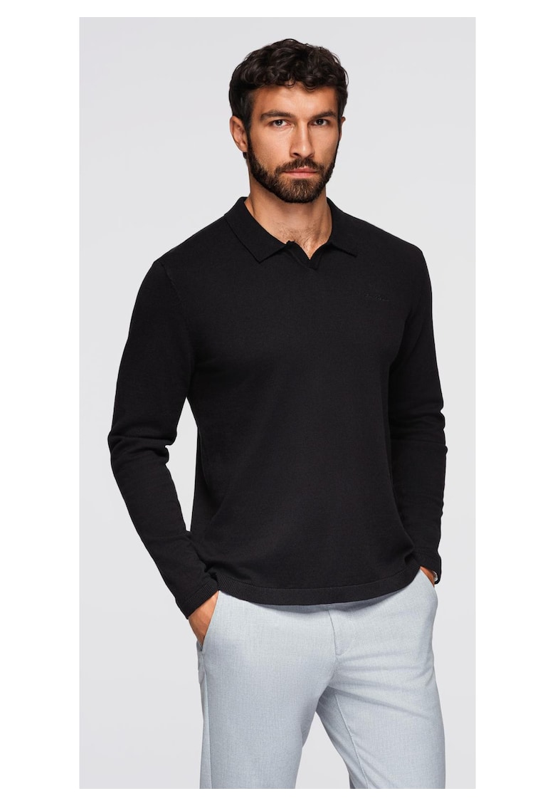 Bluza polo cu broderie pe piept OM-POLS-0140