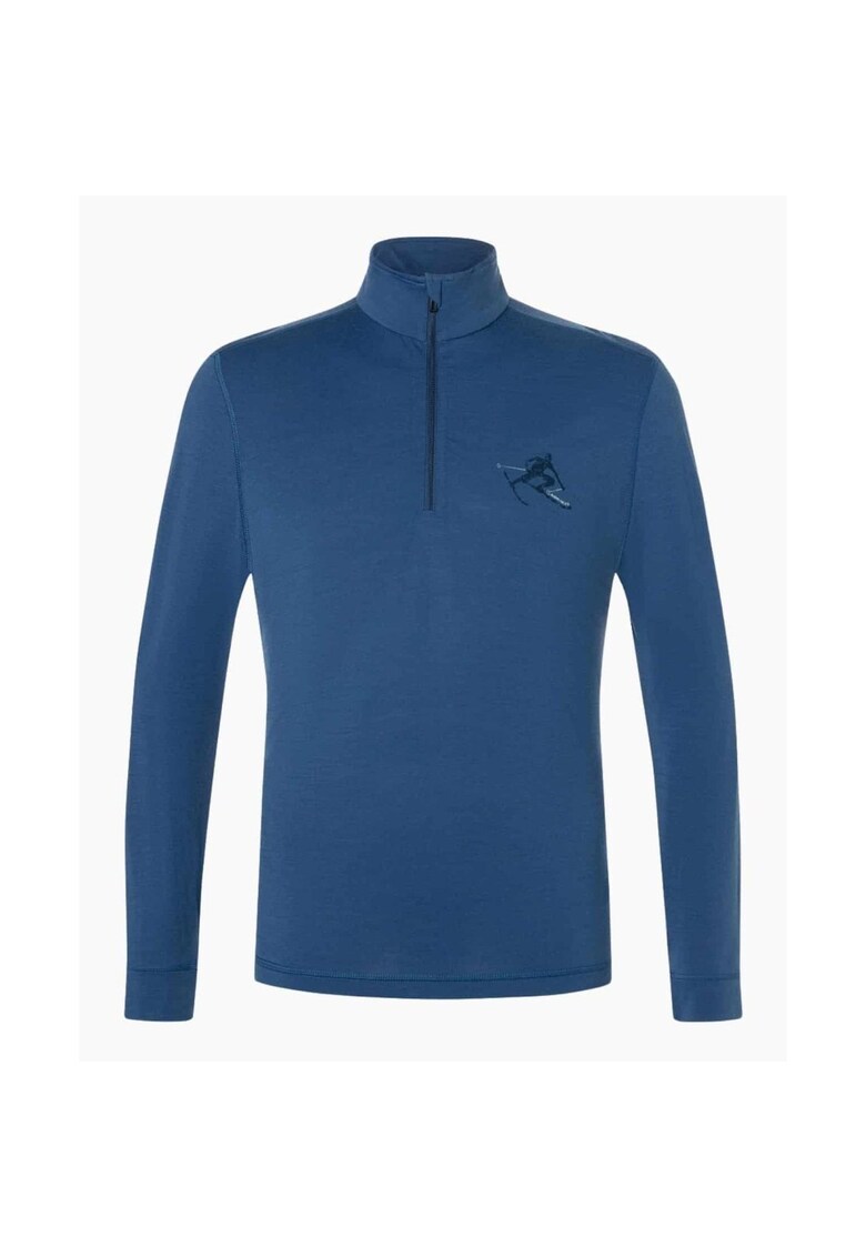 Bluza de corp din amestec de lana TUNDRA175 TONI ZIP 1/4 - pentru barbati - culoarea albastru