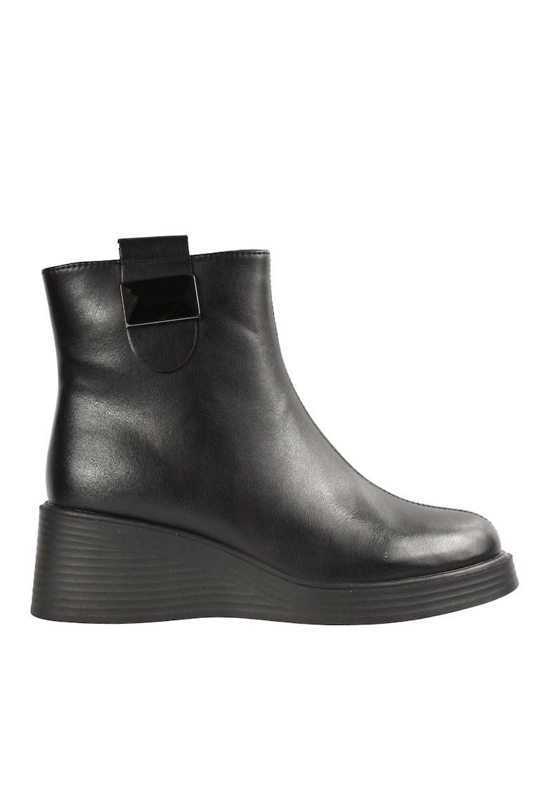 Ghete casual - dama - WB70007 negru - piele naturala - Negru