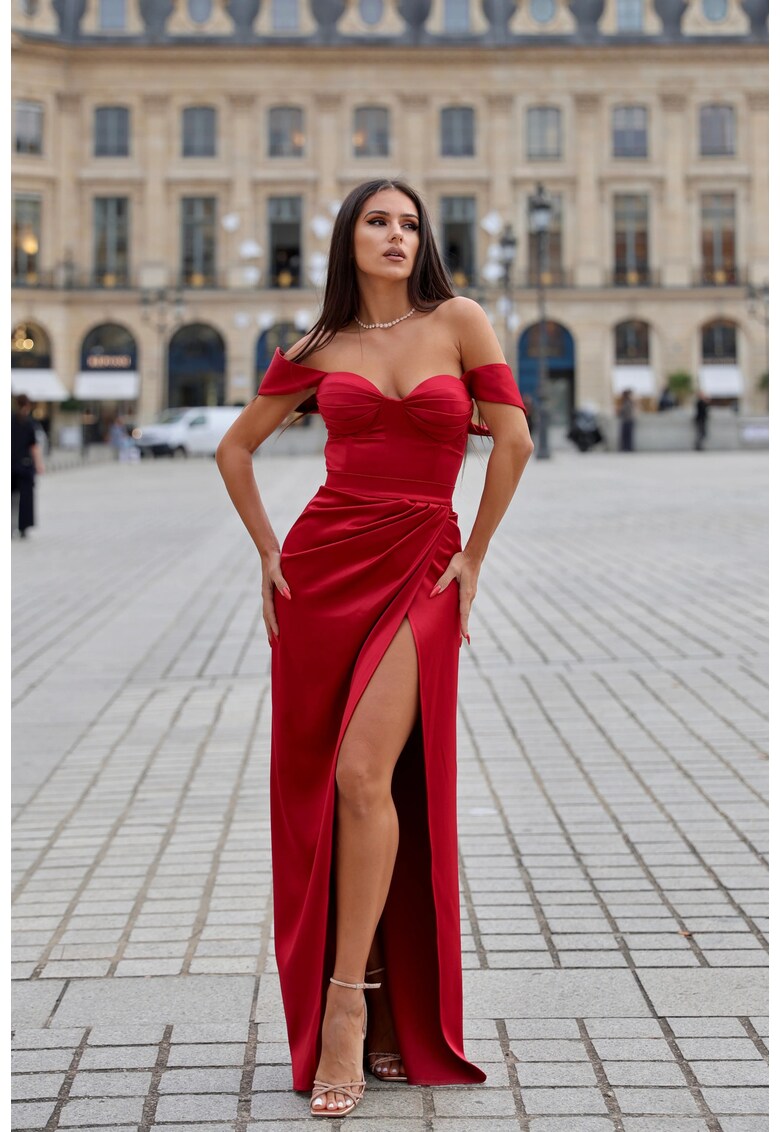 Fusta lunga - Seraphine - decupaj - burgundy