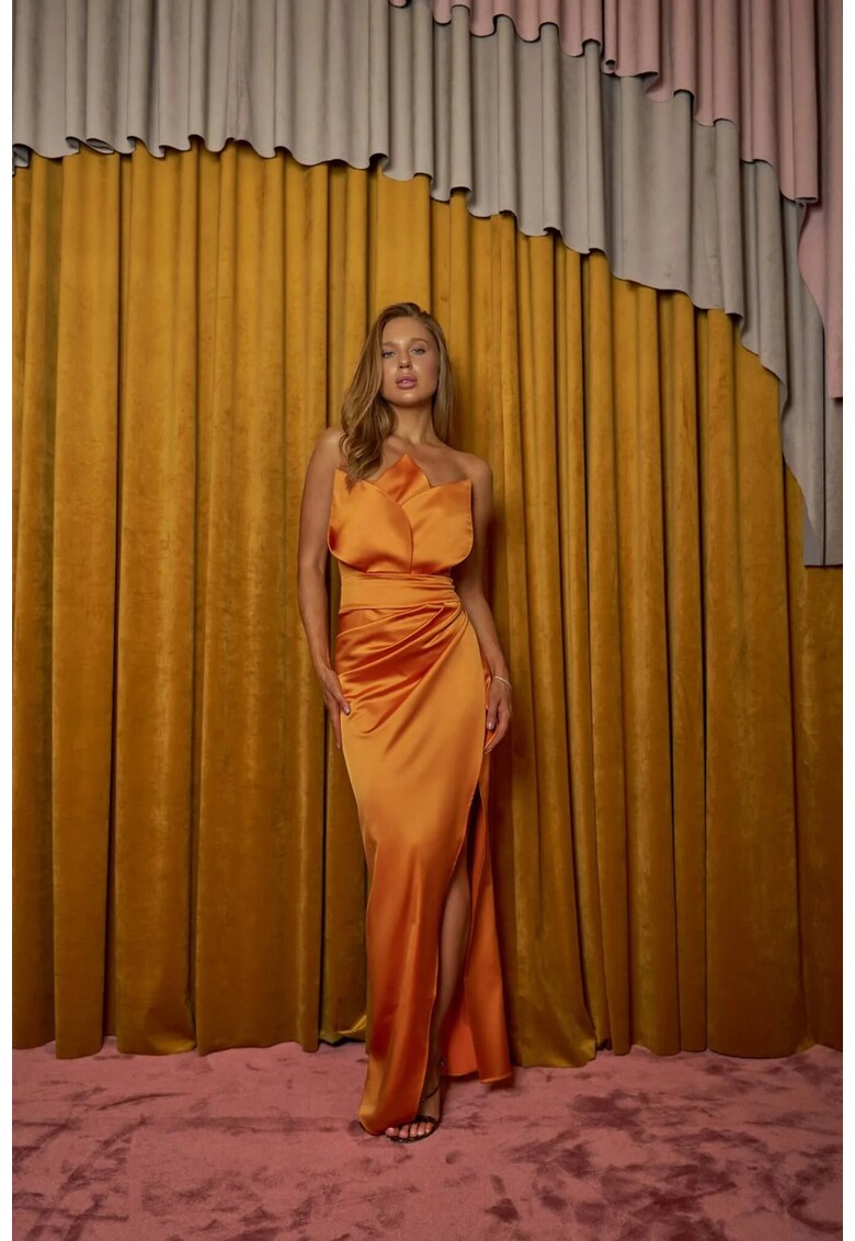 Fusta lunga - Seraphine - decupaj - portocaliu