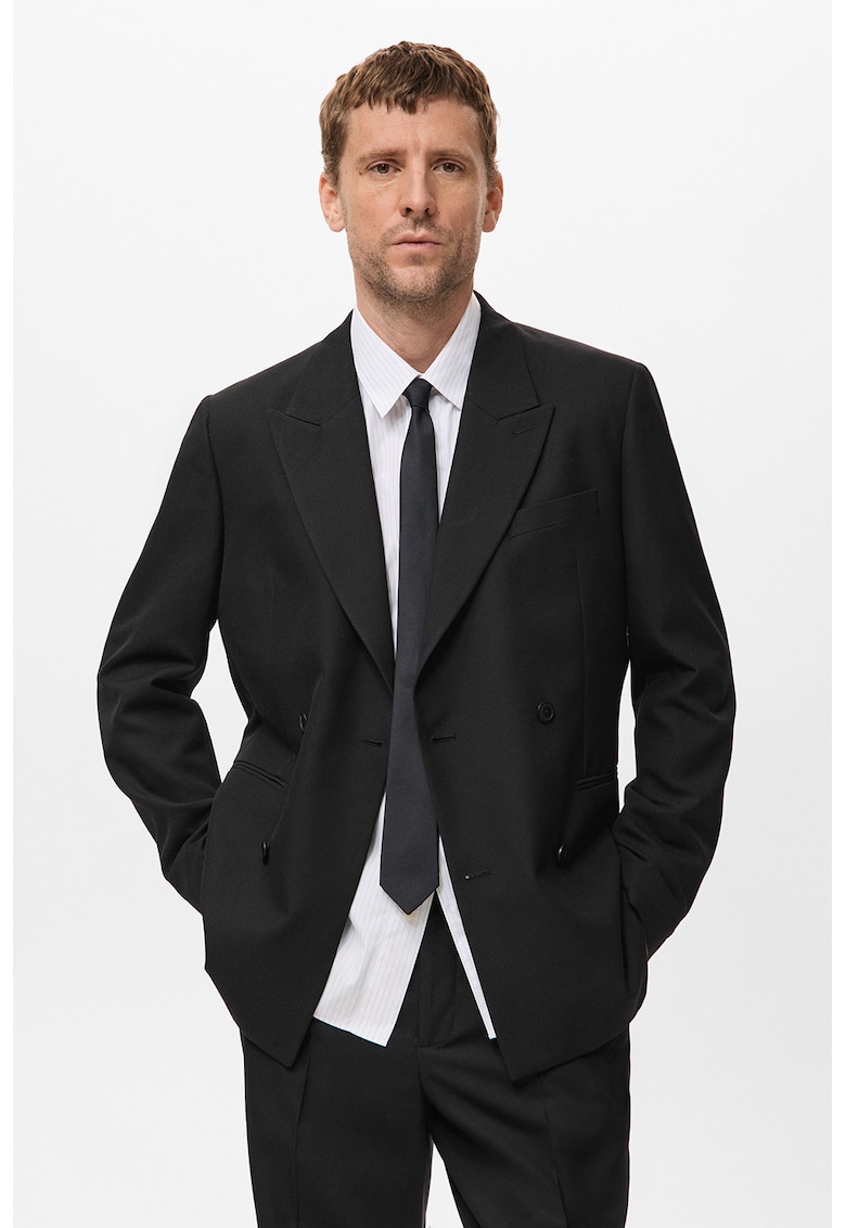 Sacou din amestec de lana cu doua randuri de nasturi