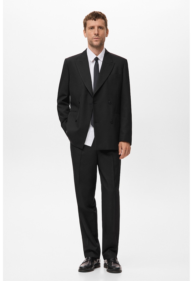 Pantaloni eleganti regular fit din amestec de lana