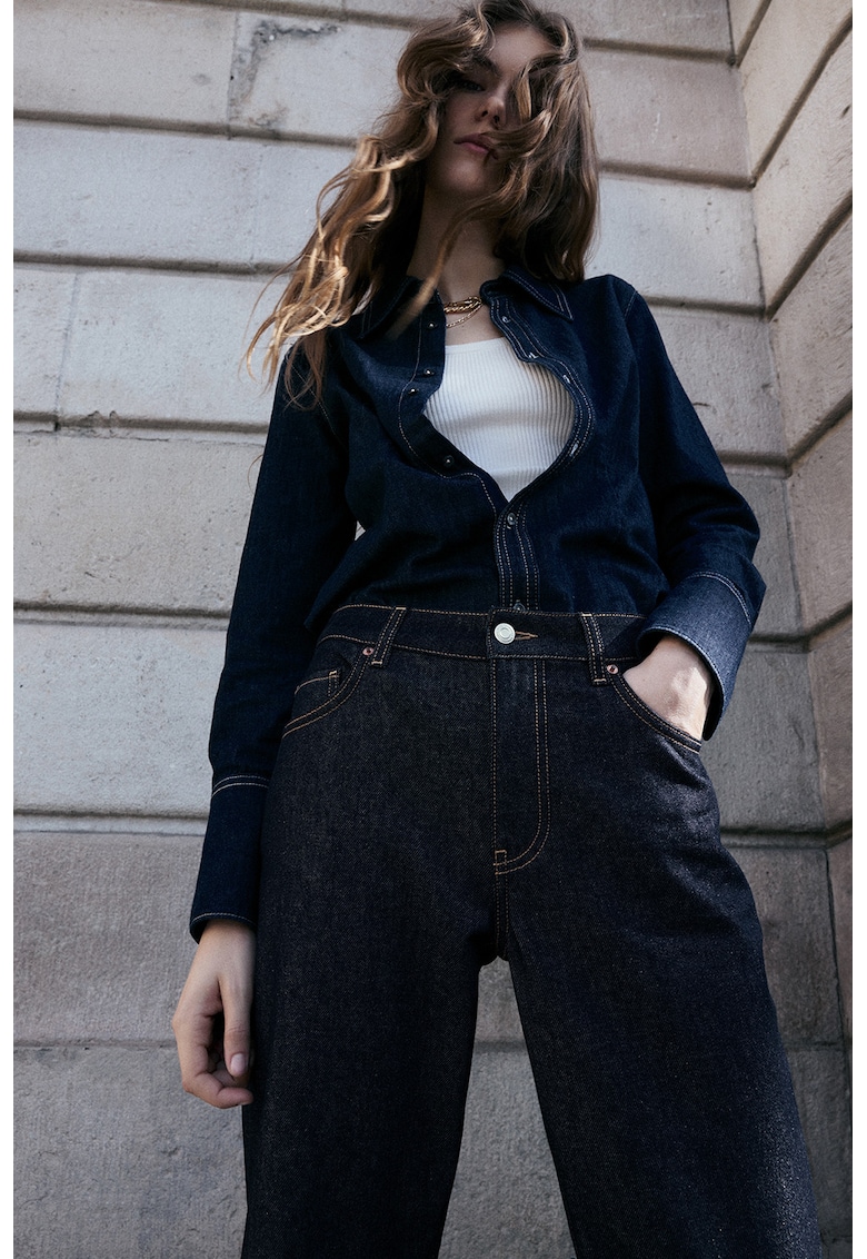 Blugi drepti cu terminatii pliate