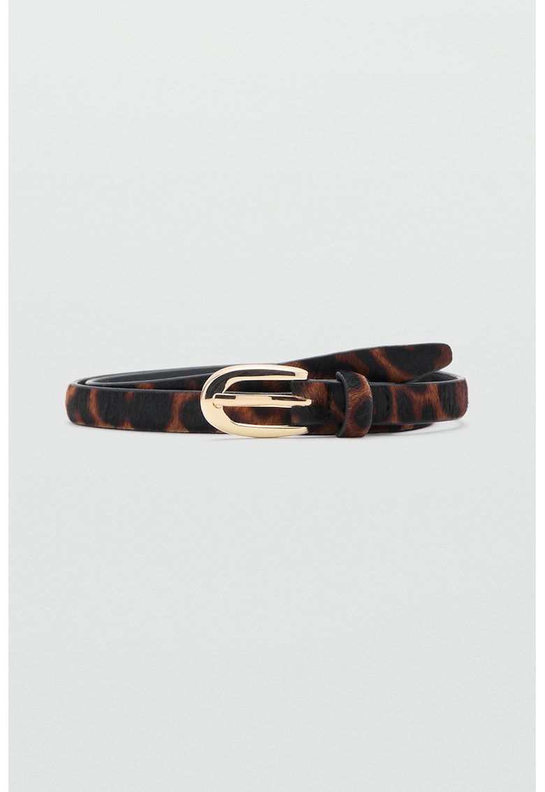 Curea cu animal print - Maro inchis/Maro cognac