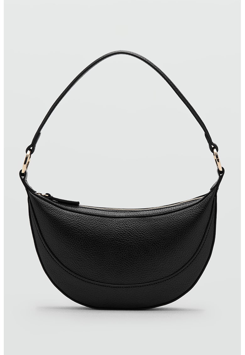 Geanta semiluna de piele ecologic - Negru