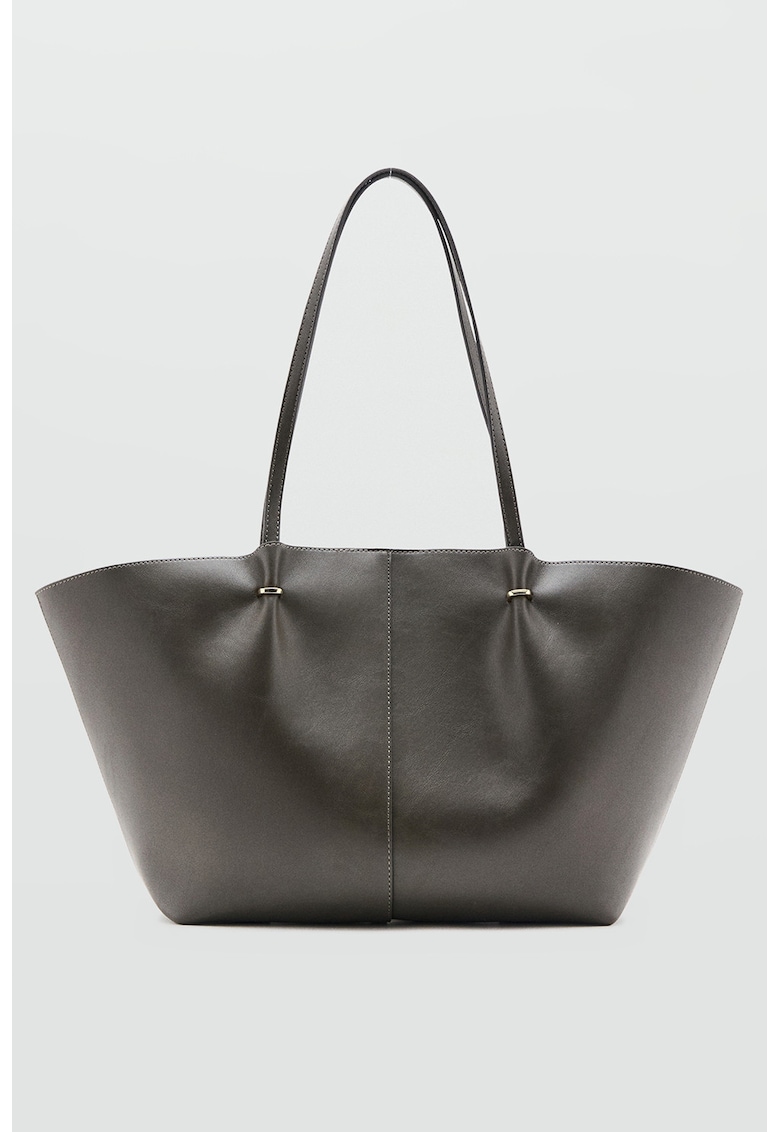 Geanta shopper de piele ecologica - Gri inchis