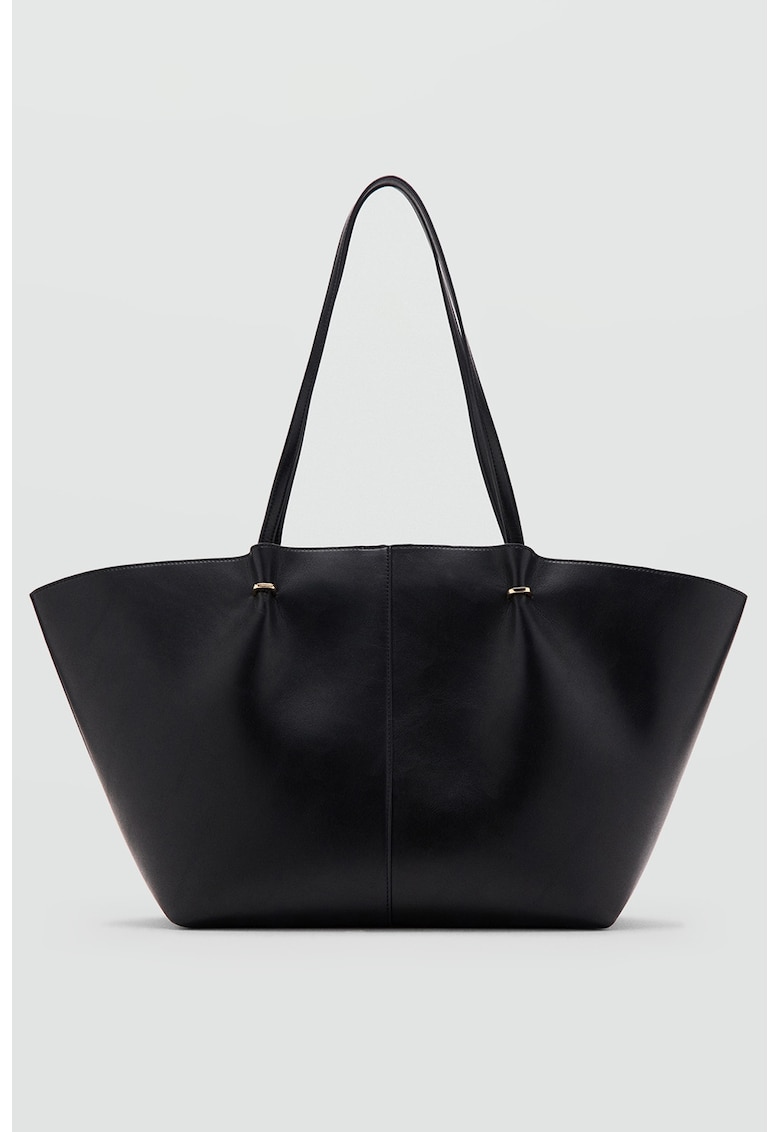 Geanta shopper de piele ecologica - Negru