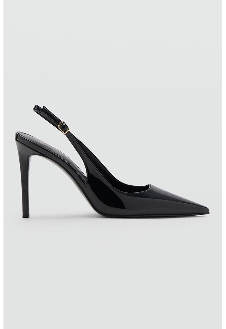 Pantofi slingback cu varf ascutit - Negru