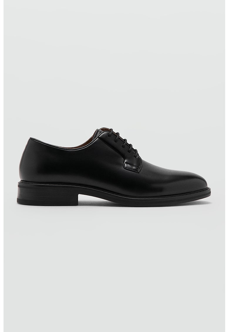 Pantofi Derby de piele ecologica - Negru