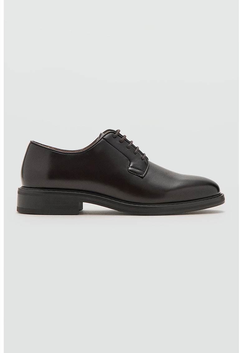Pantofi derby din piele ecologica - Maro inchis
