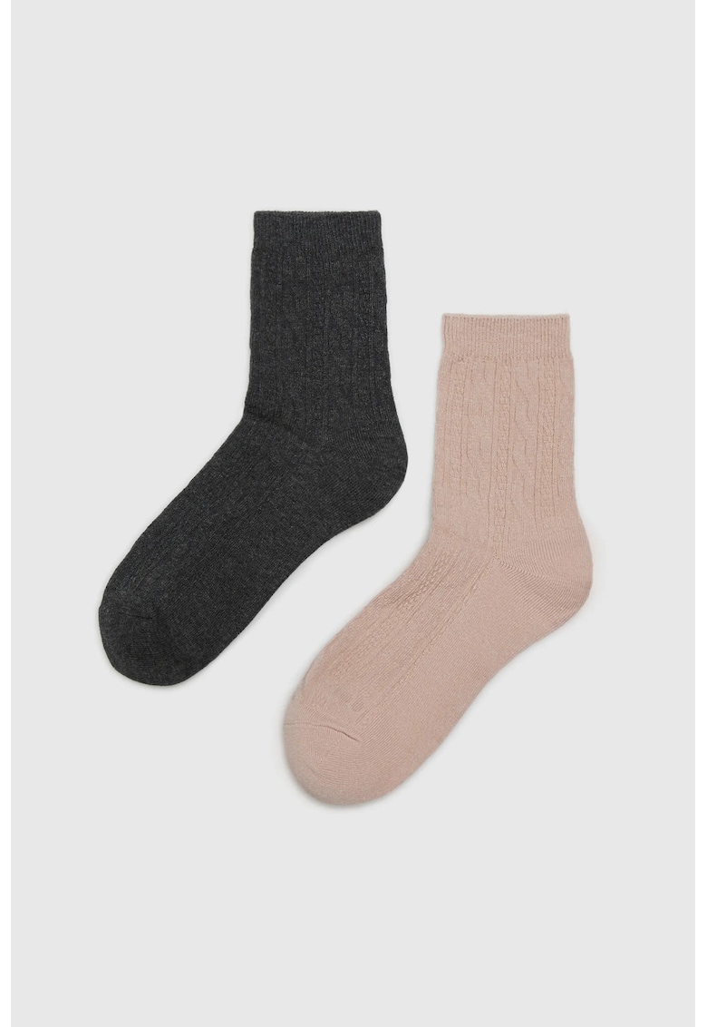 Sosete - roz - 37-40 - bumbac - striat texturat - lunga