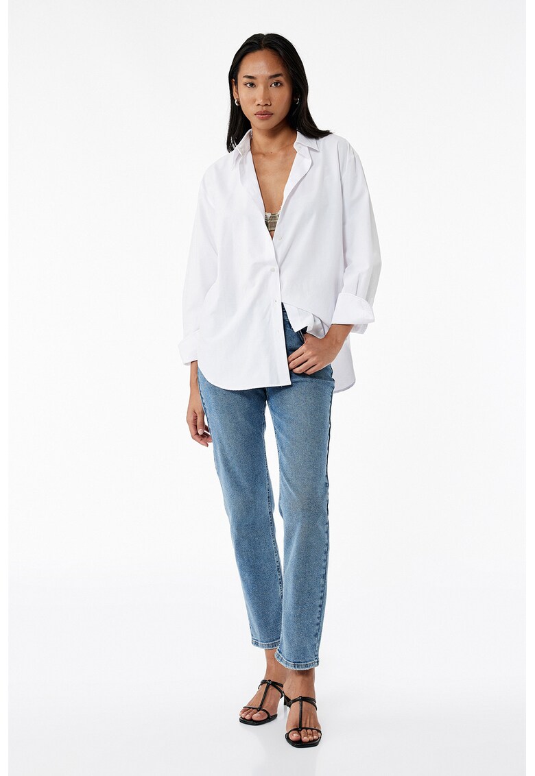 Blugi slim fit drepti Eve - Albastru prafuit