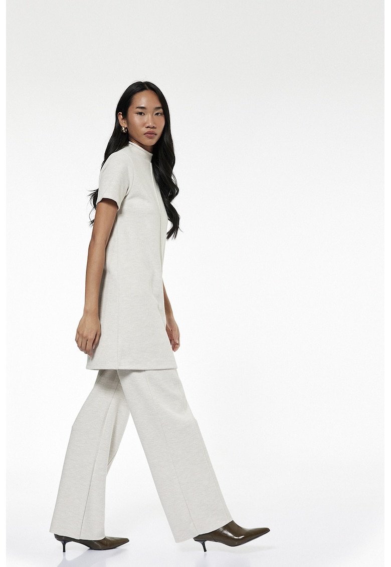 Pantaloni uni cu pensa - Alb