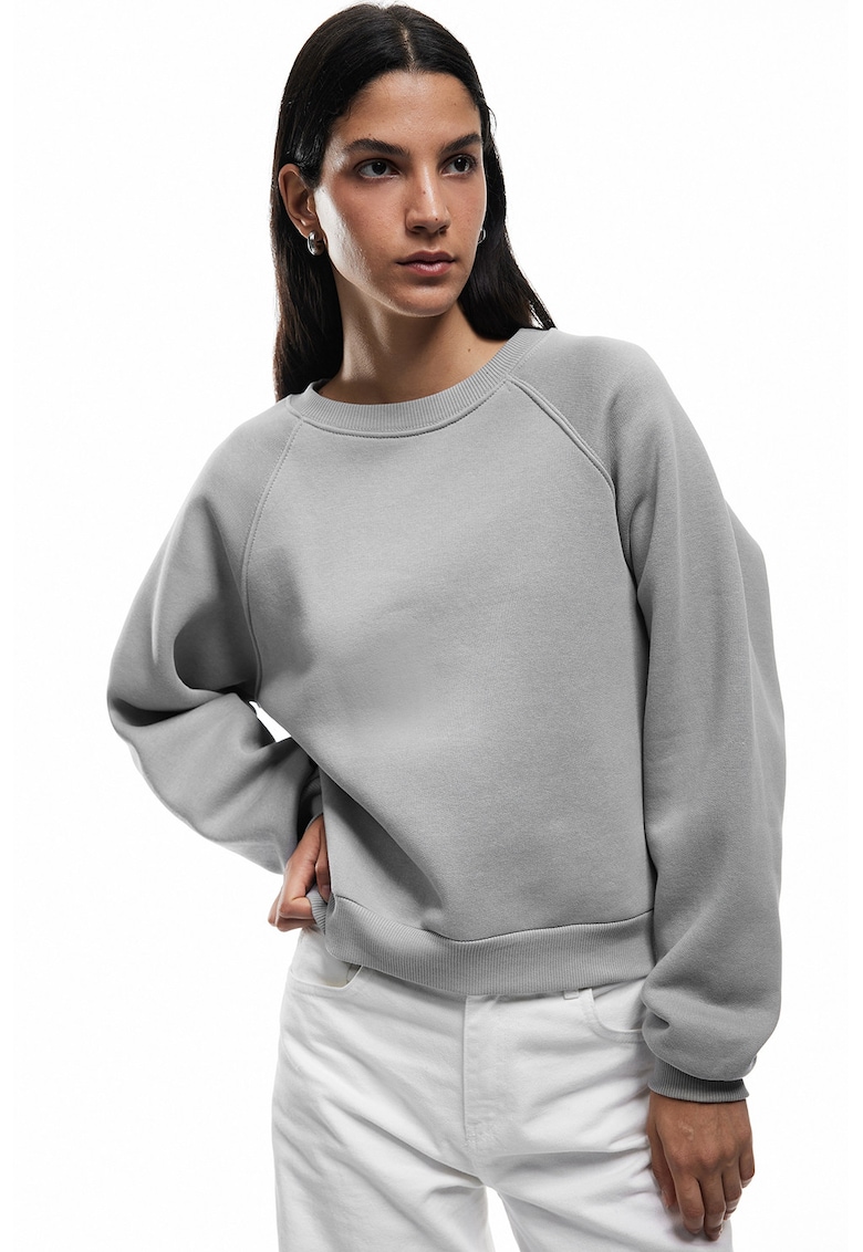 Bluza de trening cu maneci raglan - Gri cenusiu