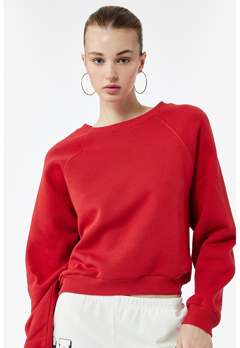 Bluza de trening cu maneci raglan - Rosu vermillion