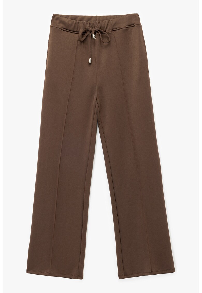 Pantaloni de trening din amestec de modal cu snur - Maro deschis