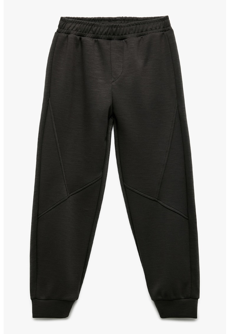 Pantaloni uni de trening cu banda elastica - Gri antracit