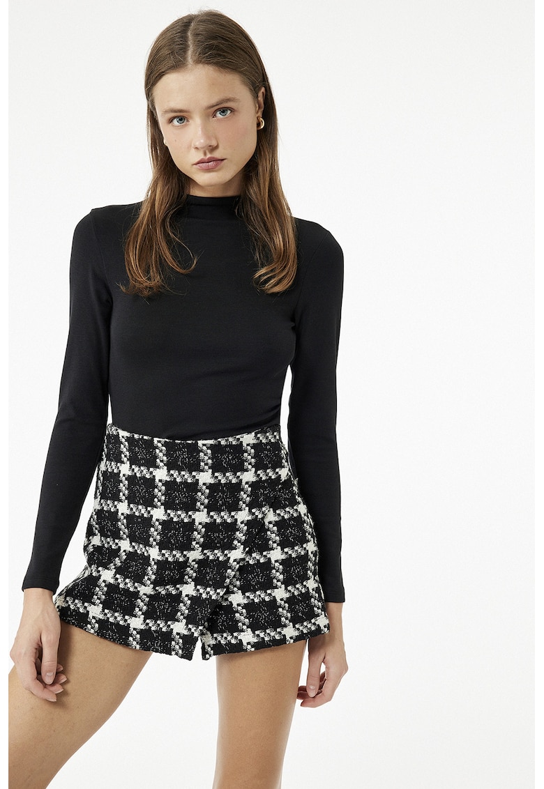 Bluza din amestec de modal cu maneci lungi - Negru