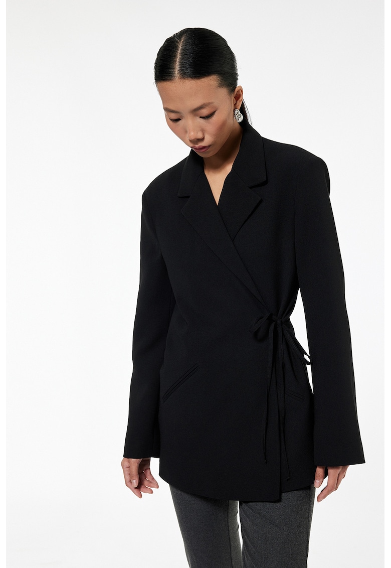 Sacou petrecut cu maneci lungi - Negru