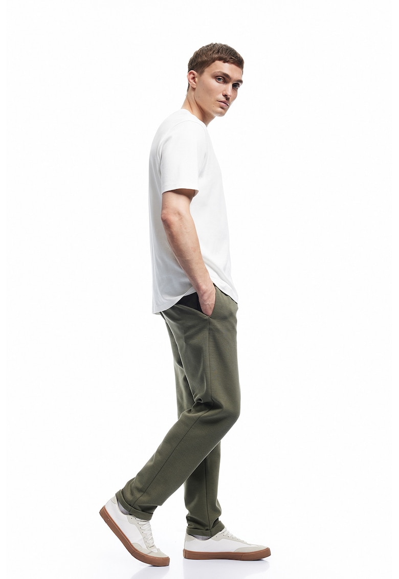 Pantaloni slim fit cu snur de ajustare - Verde masliniu
