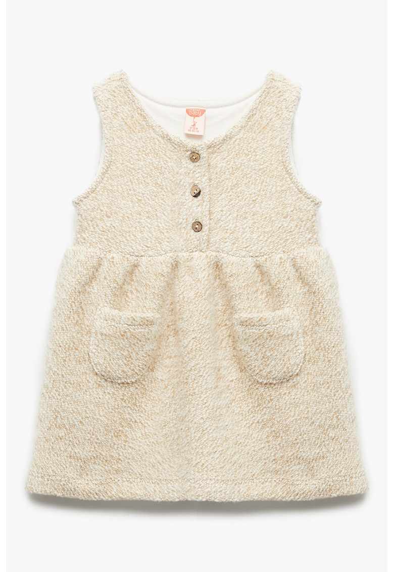 Rochie fara maneci cu buzunare - Bej