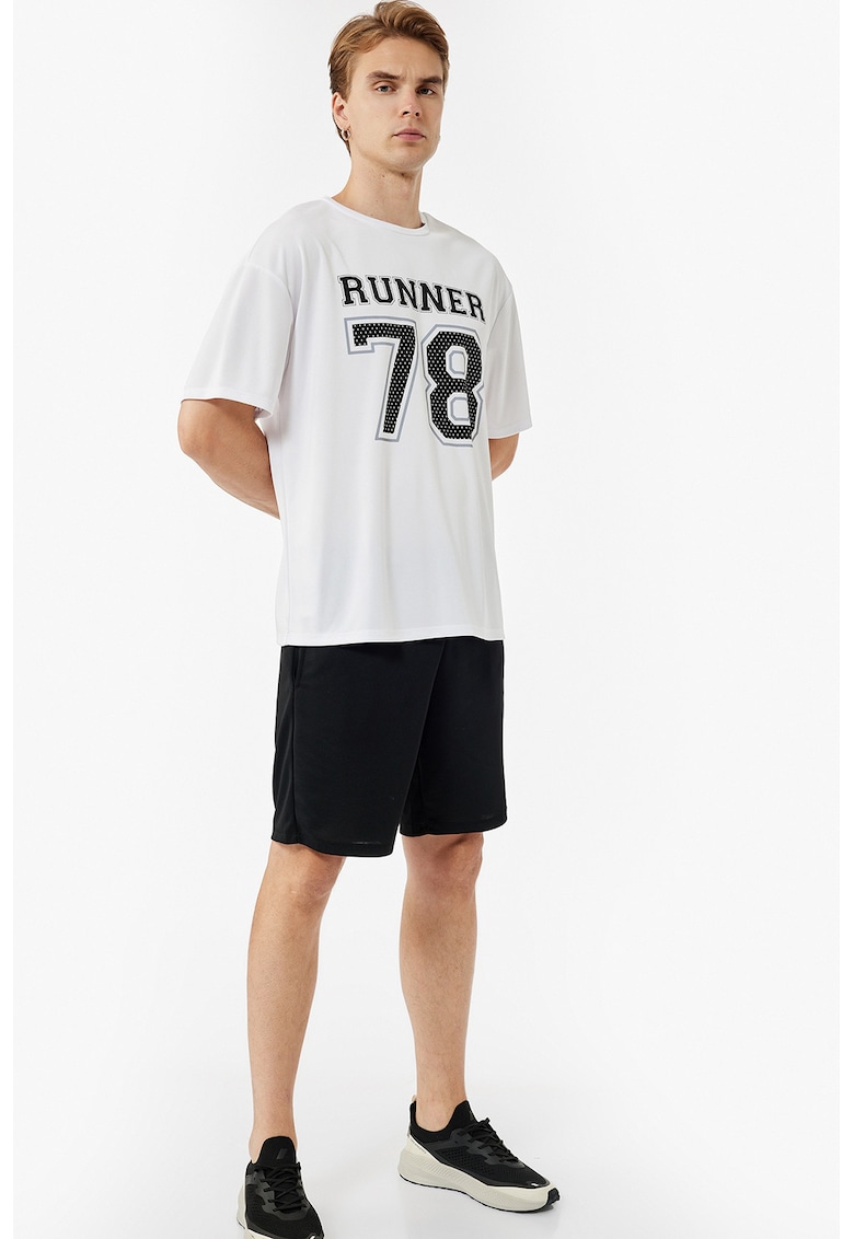 Tricou lejer cu imprimeu - Alb