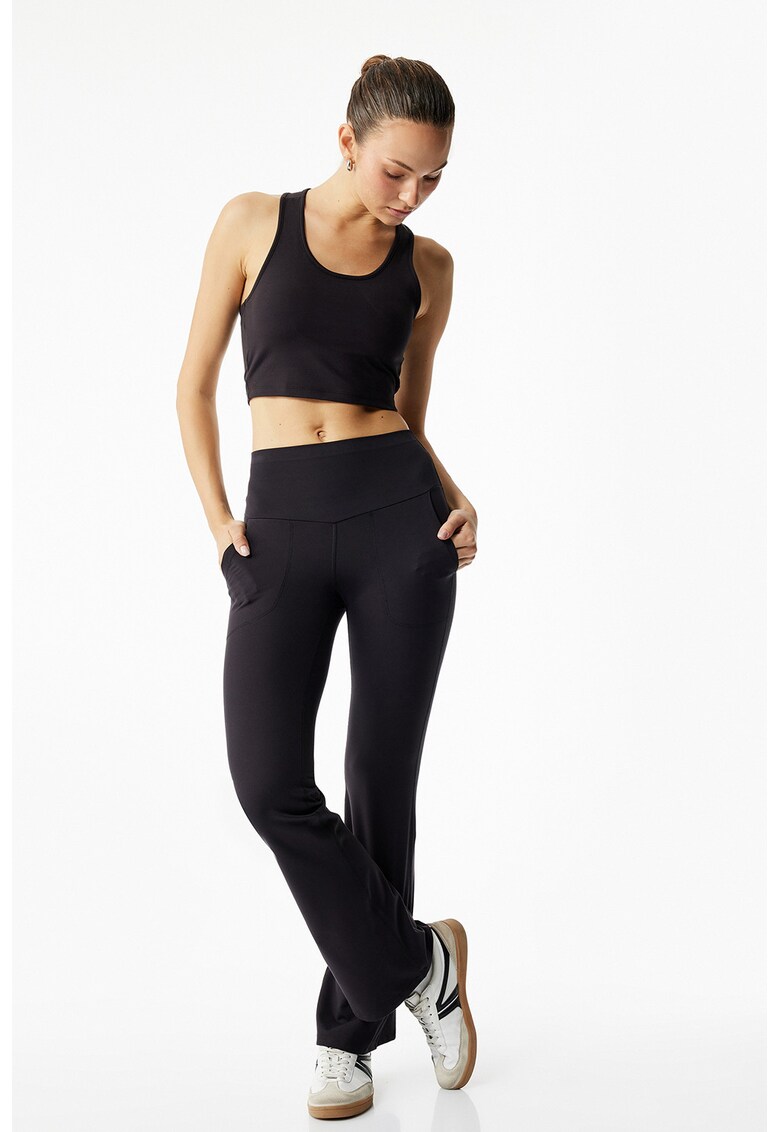 Colanti evazati cu talie inalta - Negru