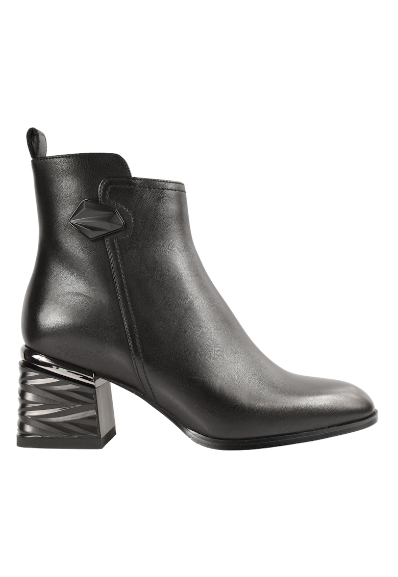 Ghete elegante - dama - JY70027 negru - piele naturala - cu toc