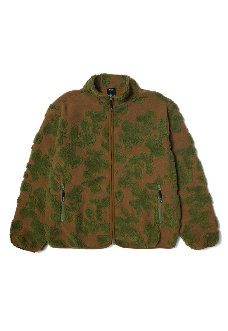 Jacheta din fleece cu model abstract -