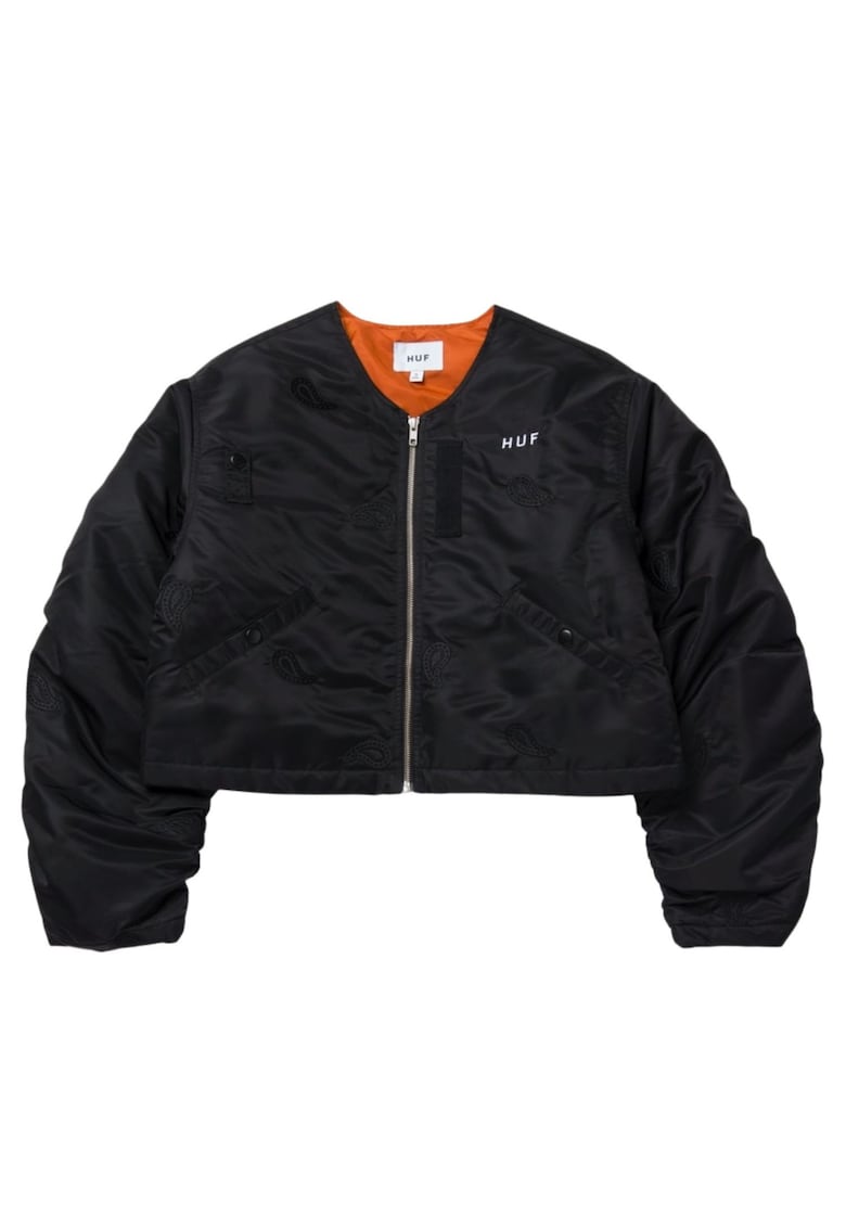 Geaca crop cu maneci bufante -