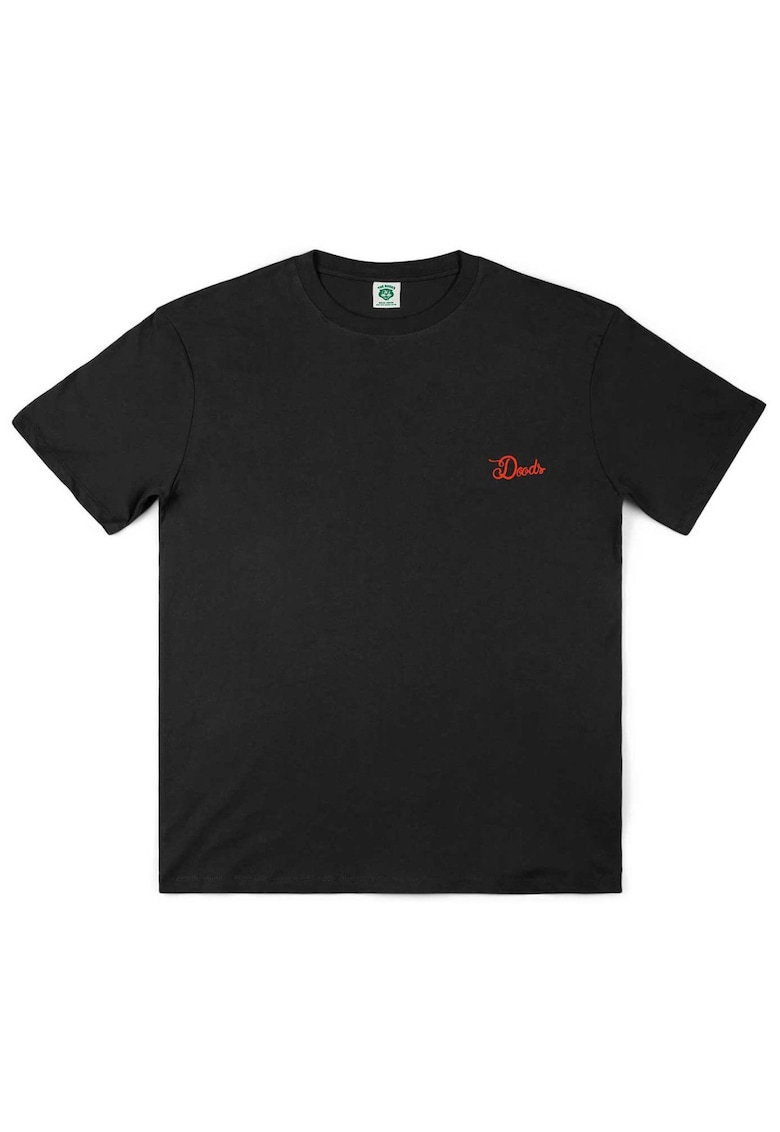 Tricou din bumbac cu imprimeu la baza gatului -