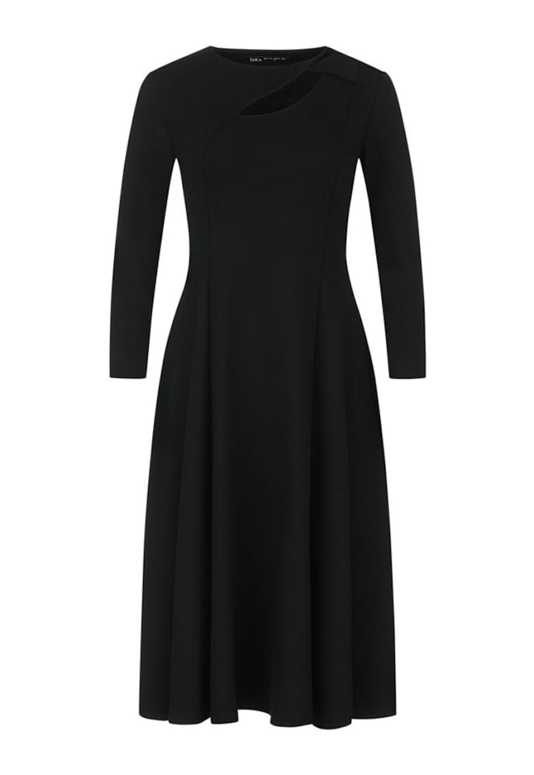 Rochie midi evazata cu maneci lungi