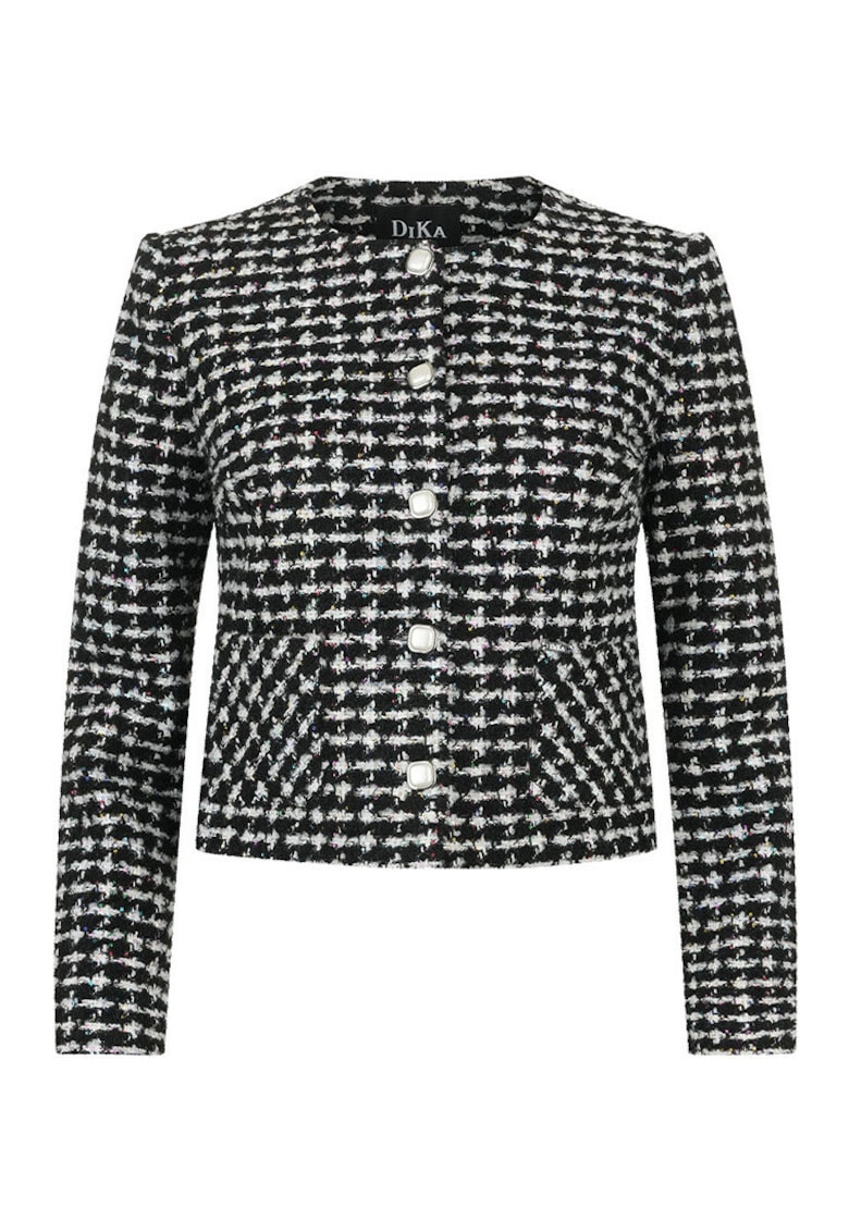 Sacou din tuid cu buzunare aplicate