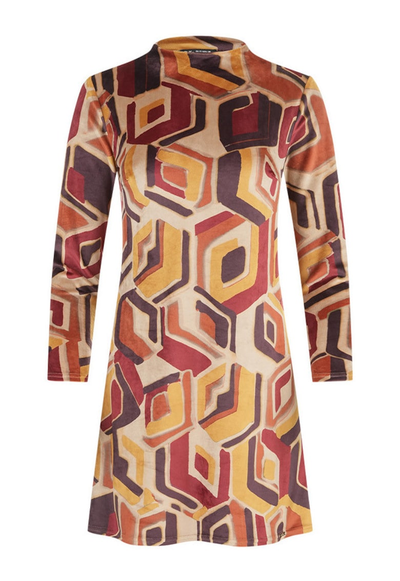 Rochie midi cu imprimeu geometric