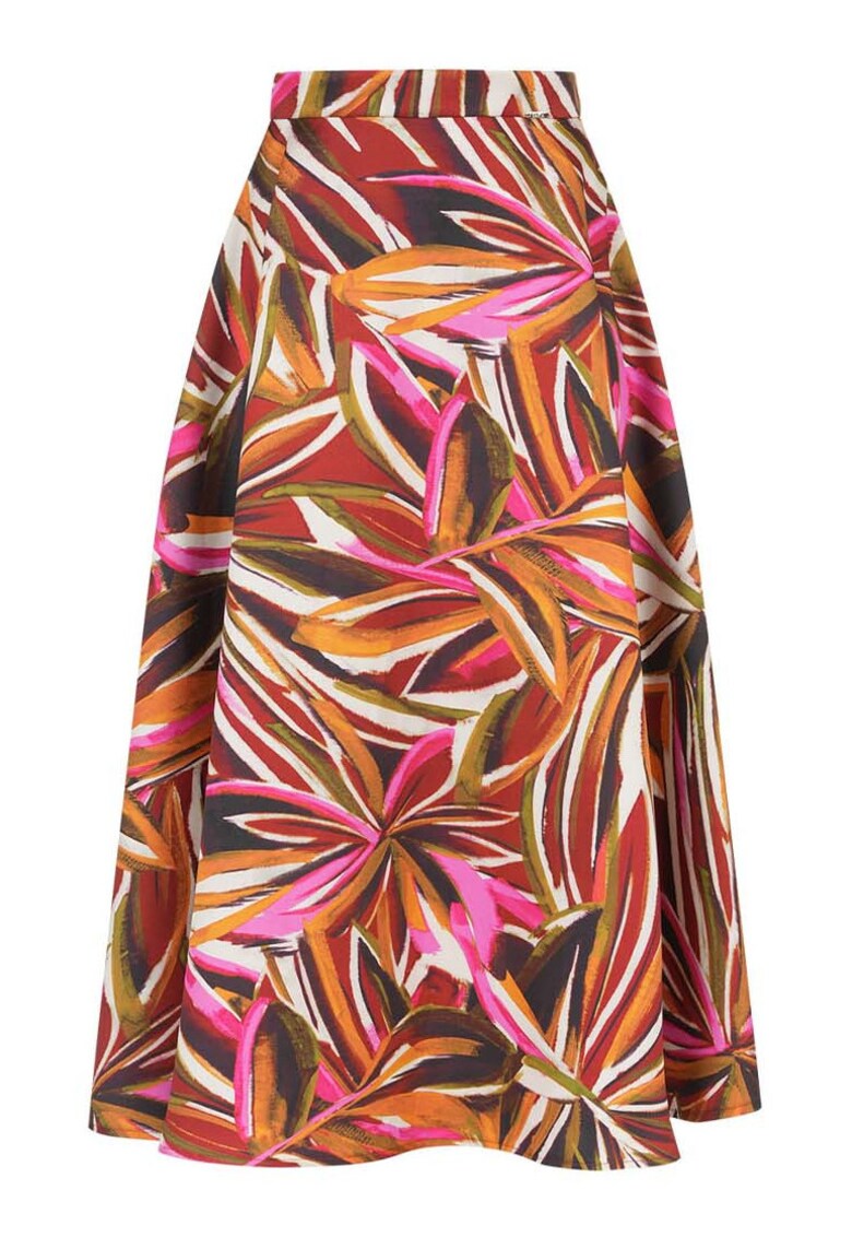 Fusta midi cu imprimeu abstract