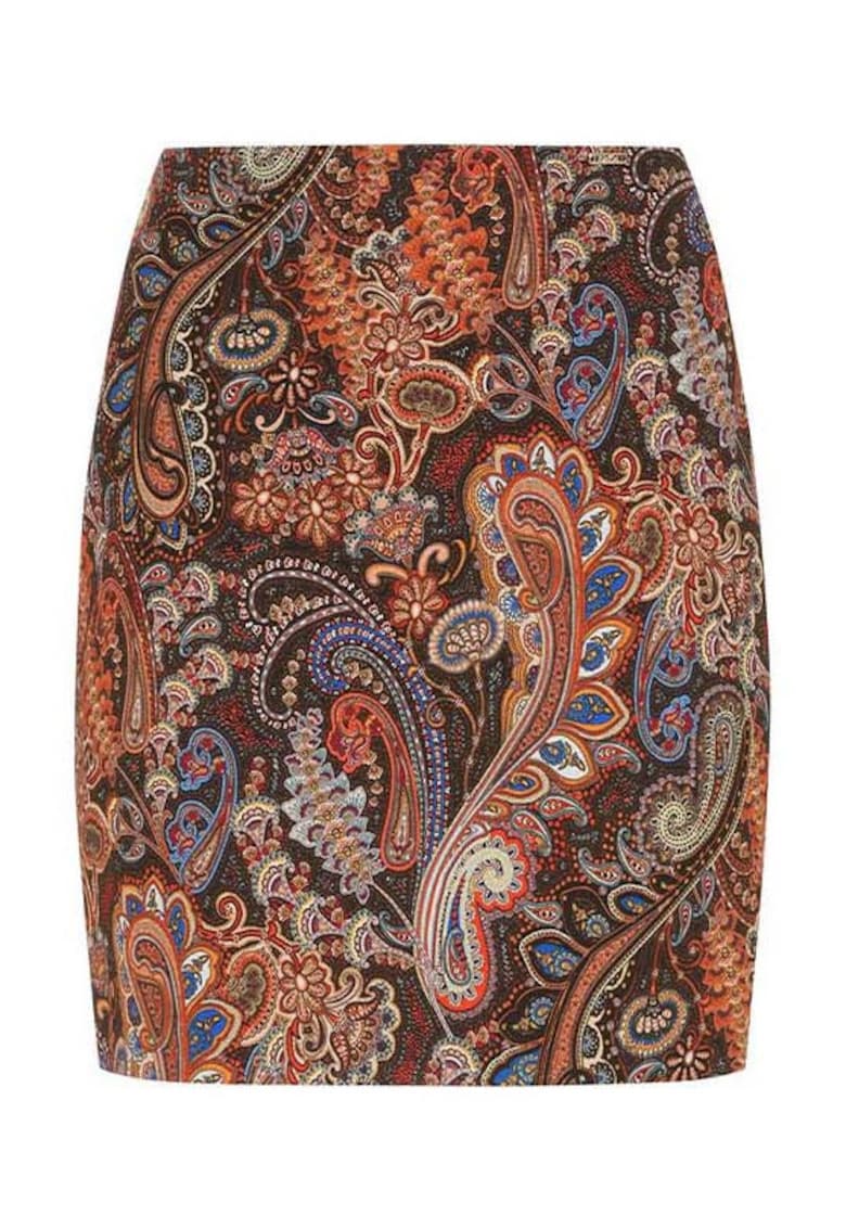 Fusta cambrata cu model paisley