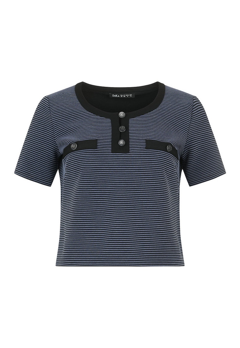 Bluza cu dungi si buzunare aplicate