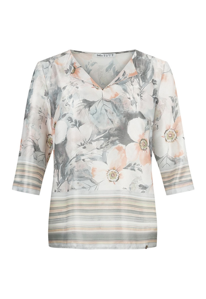 Bluza cu imprimeu floral decolteu in V