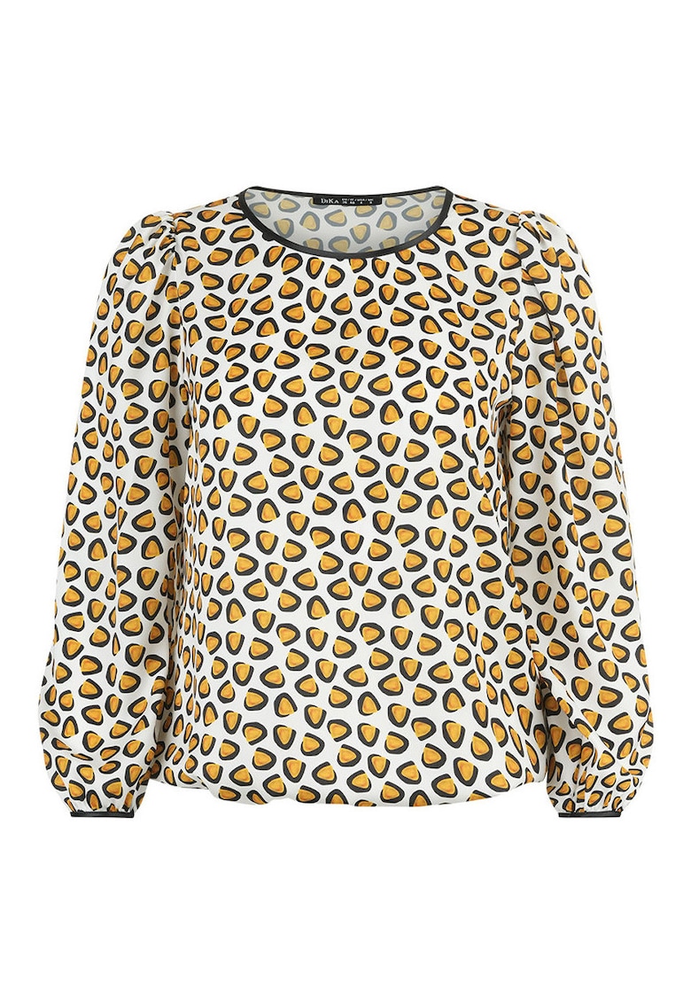 Bluza cu decolteu la baza gatului si imprimeu abstract