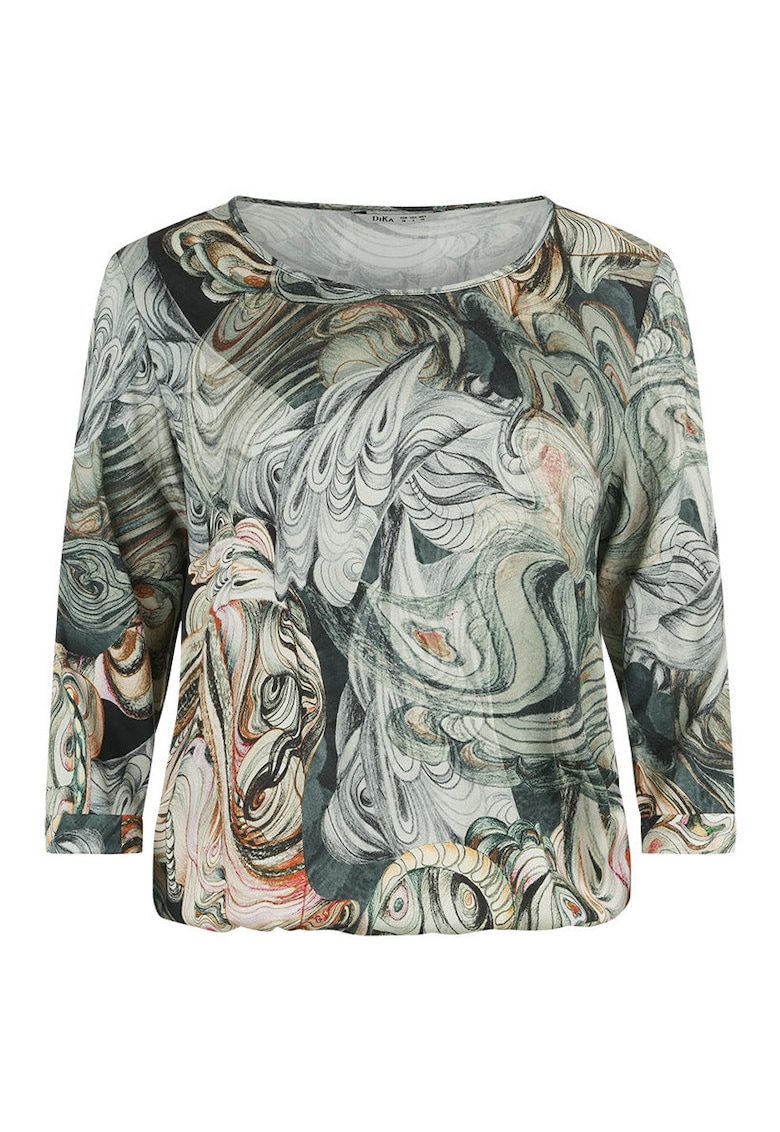 Bluza cu maneca trei sferturi si model abstract