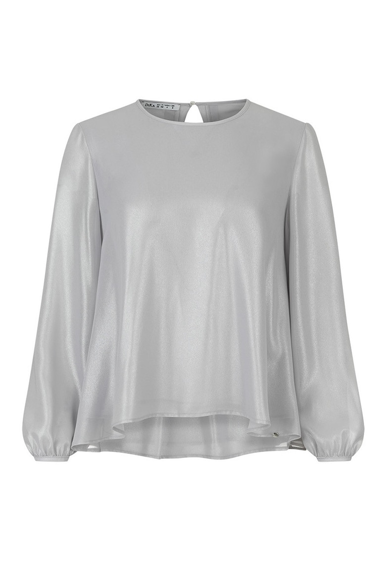 Bluza lejera din satin cu decolteu la baza gatului