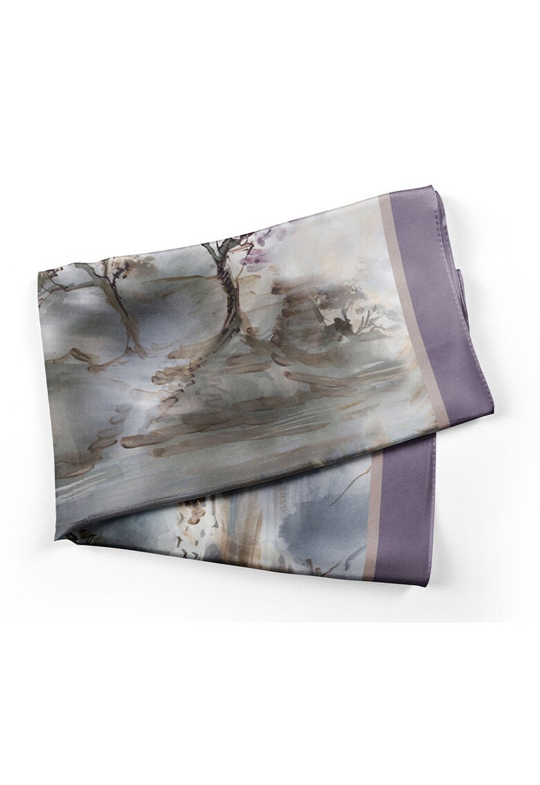 Esarfa cu imprimeu abstract - lila - 70x70cm
